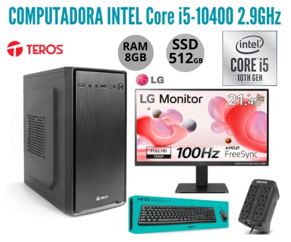 Computadora INTEL CORE i5-10400 RAM 8GB SSD 512GB